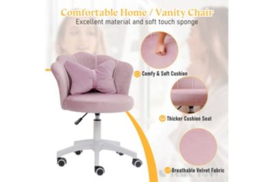 Modern Velvet Office Chair, 360 Swivel Adjustable Height Task Chair