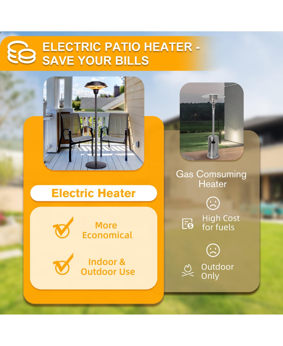 5100 Electric Standing Patio Heater