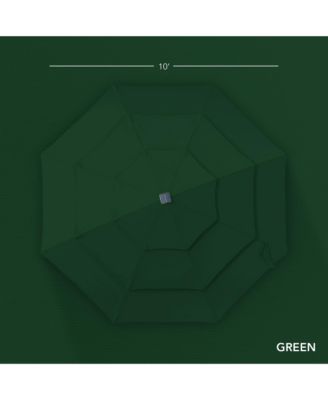 Woodgrain Pattern 10ft 3-Tier Solar Patio Umbrella w/ 24 LED Lights, Tilt