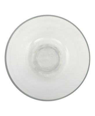 Wildgreens Large Glass Salad Bowl Set with Marble Base and Acacia Serving Utensils