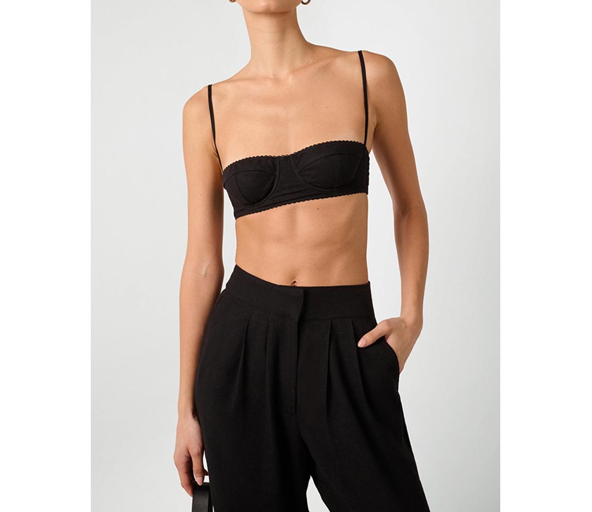 Women's Underwire Bra Top - Black