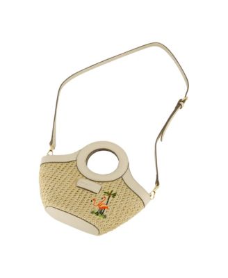 Flamingo Embroidery Mini Tote