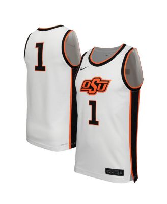 Nike - Men's 1 White Oklahoma State Cowboys Replica Basketball Jersey