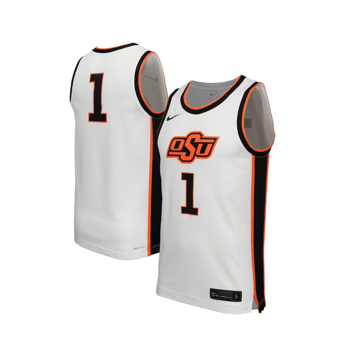 Мужской топ Nike 1 White Oklahoma State Cowboys Replica Basketball Jersey — фото 1