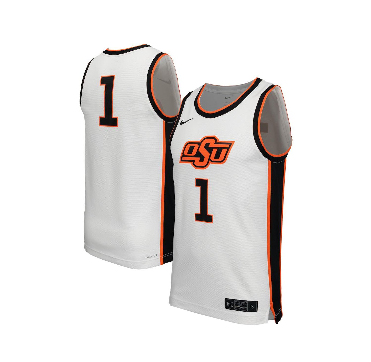 Men's 1 White Oklahoma State Cowboys Replica Basketball Jersey