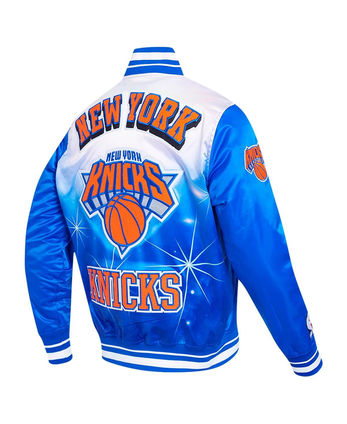 Pro Standard Men's Royal New York Knicks Sublimated Satin Full-snap Jacket In Blue