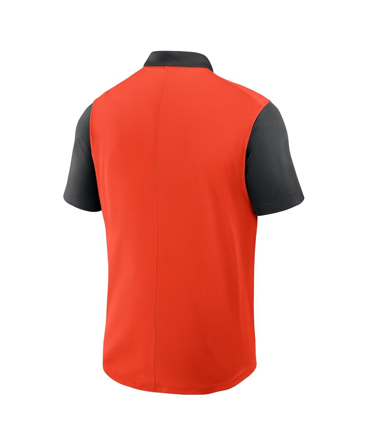 Nike Men's Orange/black Baltimore Orioles Cooperstown Collection Color Block Victory Performance Polo Shi