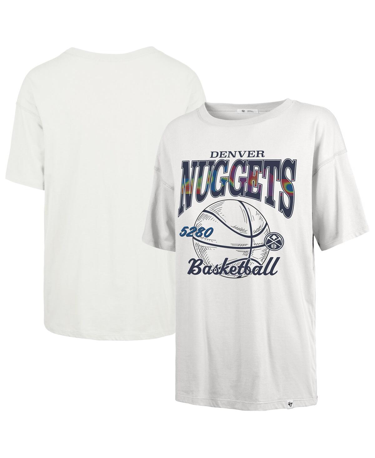 47 Brand Women's White Denver Nuggets City Edition Down Court Sadie T-shirt