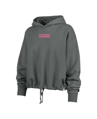 Women's Gray Pittsburgh Penguins Bright Side Venice Cropped Pullover Hoodie