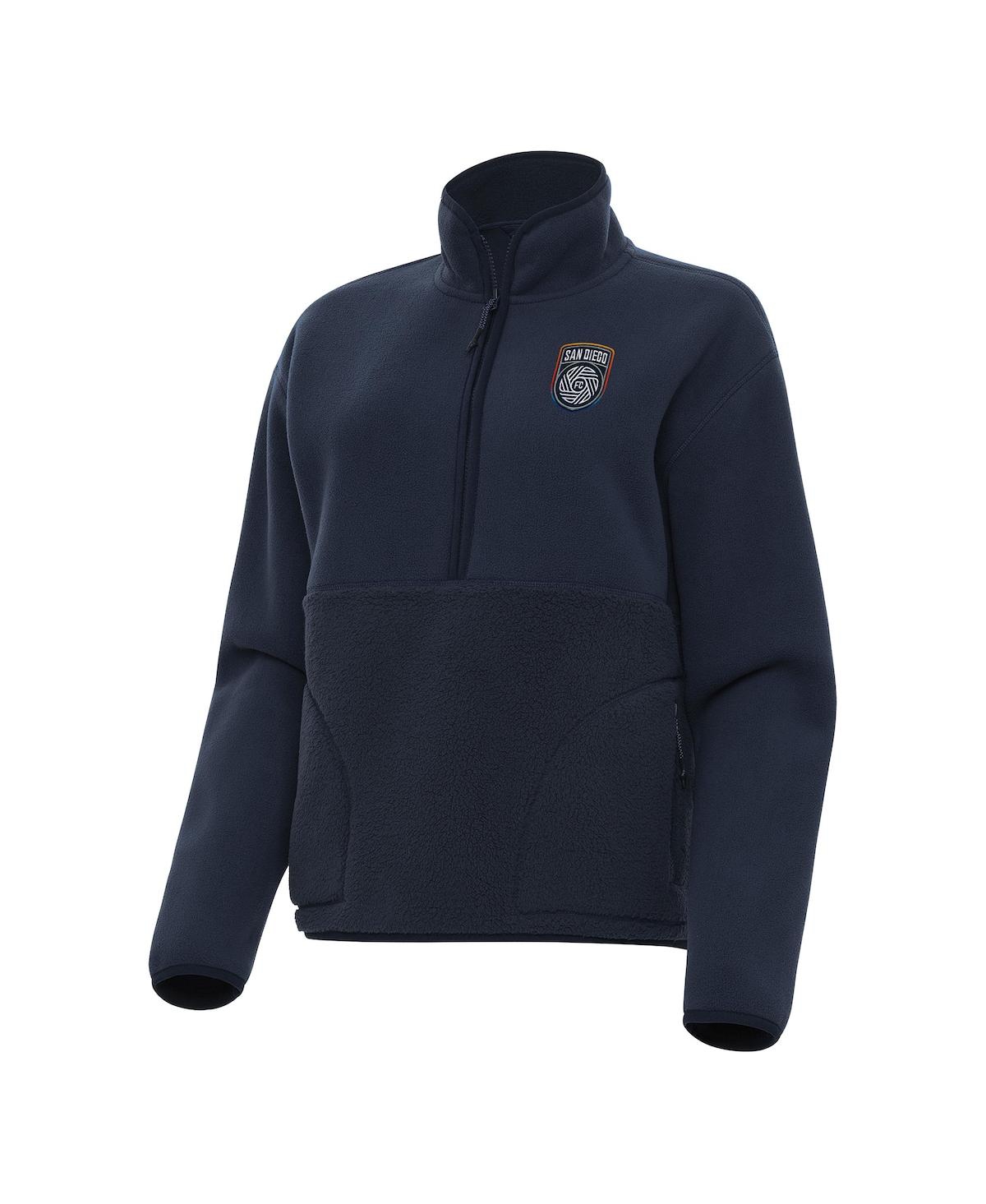 Women's Navy San Diego Fc Figure Half-Zip Sweatshirt - Navy
