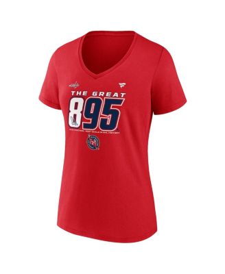 Women's Alexander Ovechkin Athletic Red Washington Capitals NHL All-Time Leading Goal Scorer The Great 895 V-Neck T-Shirt