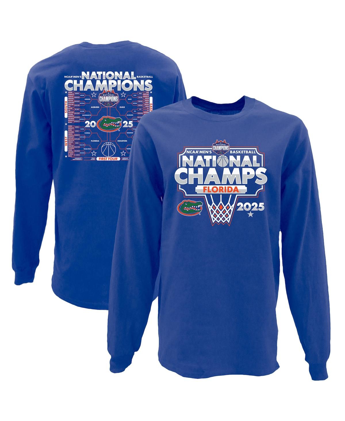 Men's Royal Florida Gators 2025 Ncaa Men's Basketball National Champions Long Sleeve T-Shirt - Royal