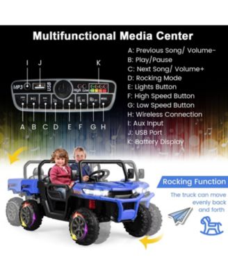 2-Seater Kids Ride On Dump Truck with Dump Bed and Shovel