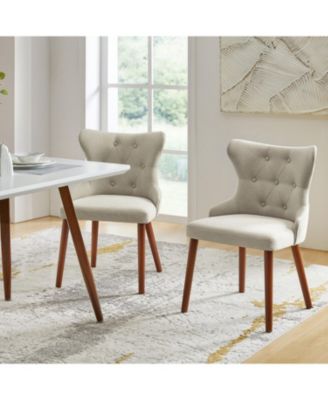Set of 2 polyester Pedro Mid-Century Modern Waterproof Button-Tufted Dining Chair