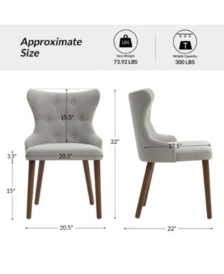 Set of 2 polyester Pedro Mid-Century Modern Waterproof Button-Tufted Dining Chair
