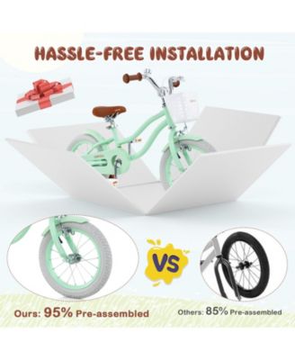 14 Inch Kids Bike with Adjustable Seat and Bell for Kids 3-8 Years Olds