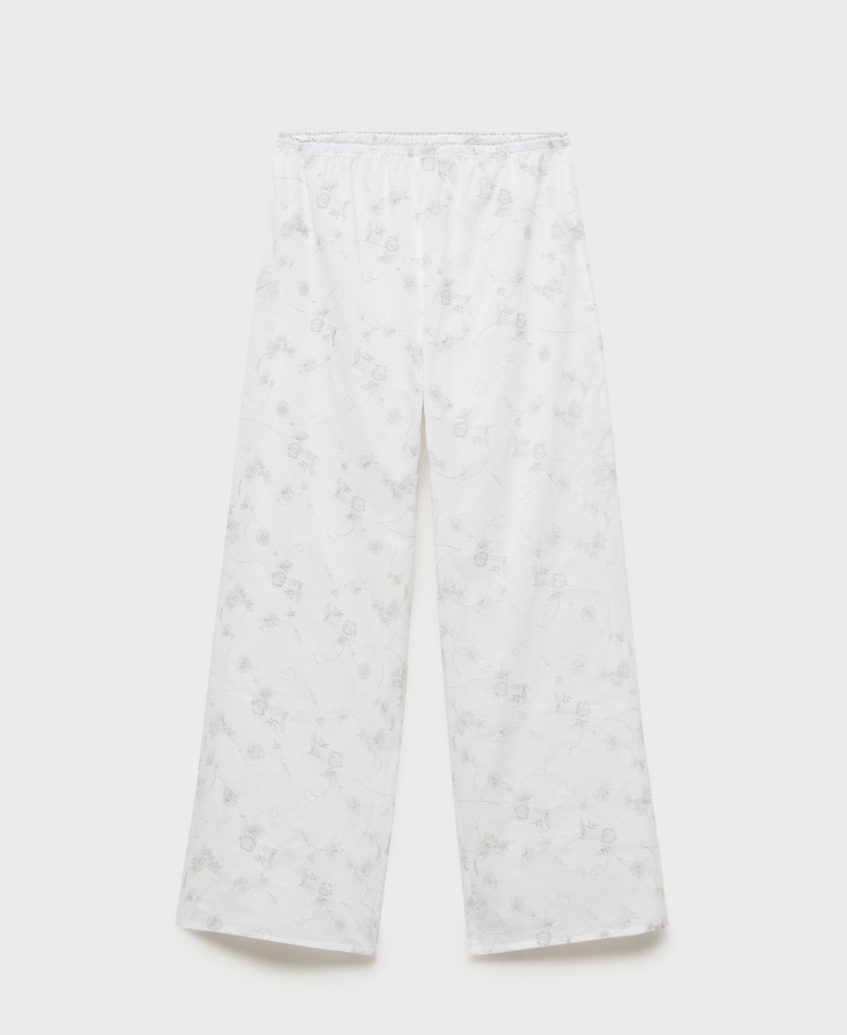 Mango Women's Embroidered Pajama Pants