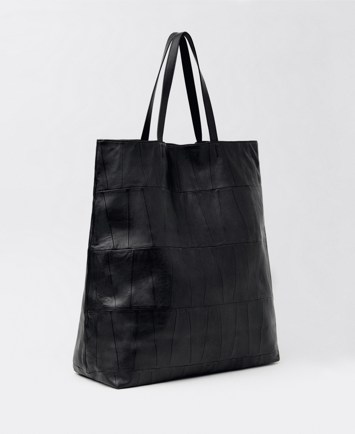 Mango Women's Patchwork Leather Shopper Bag