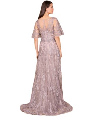 Women's Modest, Cape Sleeve A-line Gown