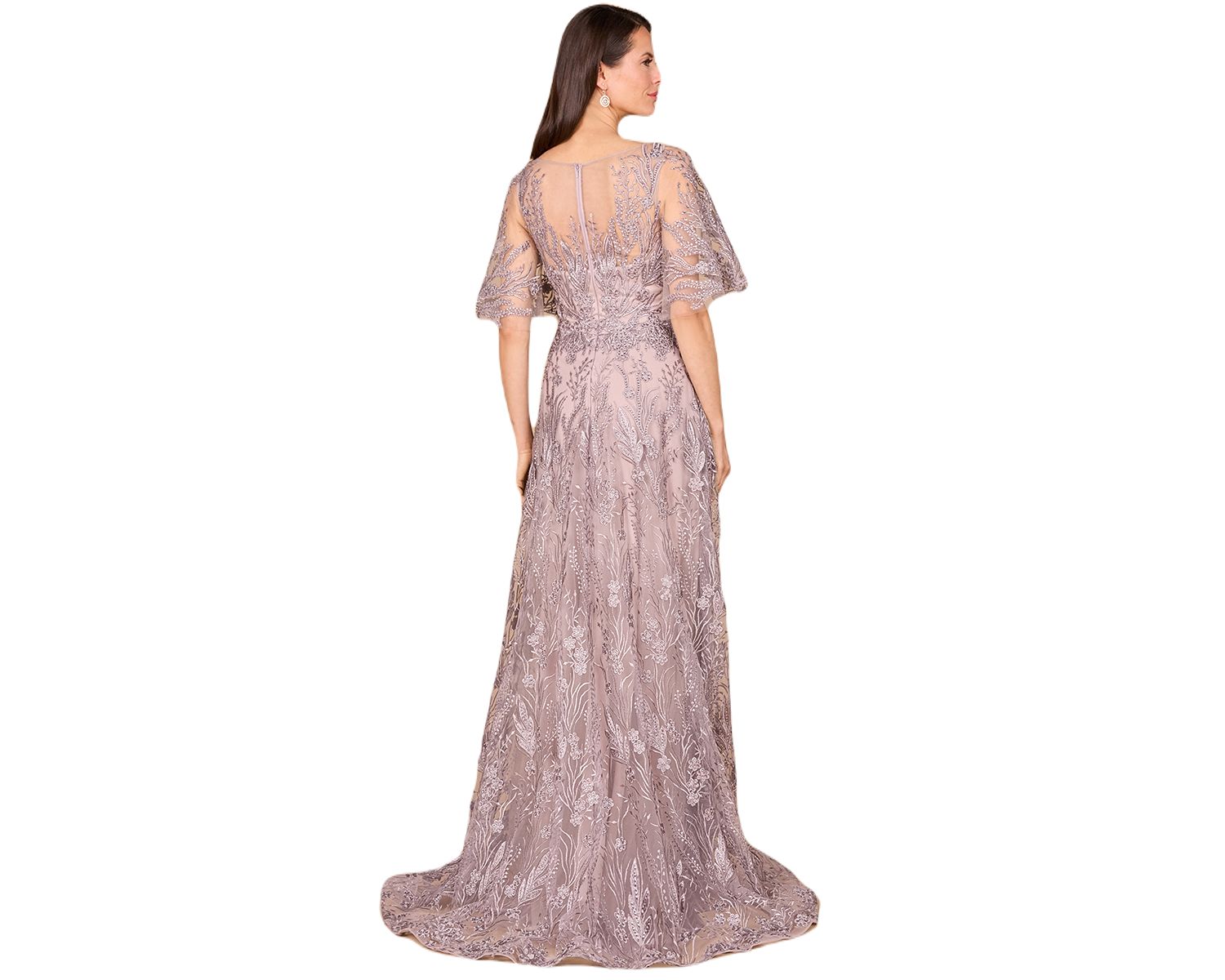 Women's Modest, Cape Sleeve A-line Gown