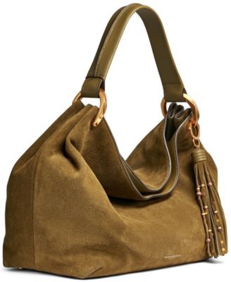 Glenwood Suede Shoulder with Beaded Tassel Detail