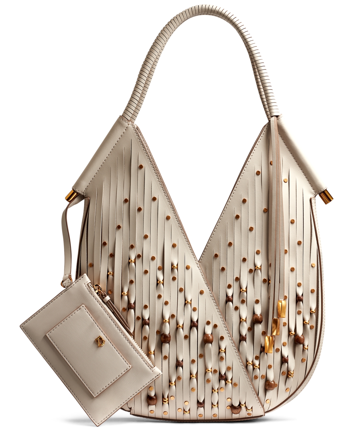 Baldwin Beaded Laser-cut Mini Shoulder Bag - Black, Gold