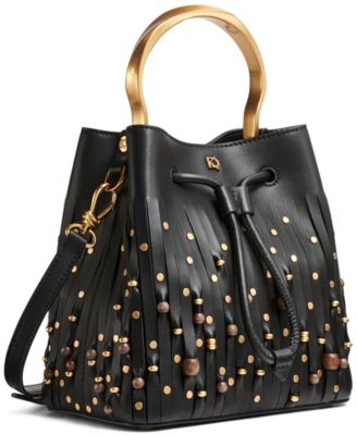 Lawrence Beaded Laser-cut Bucket Bag