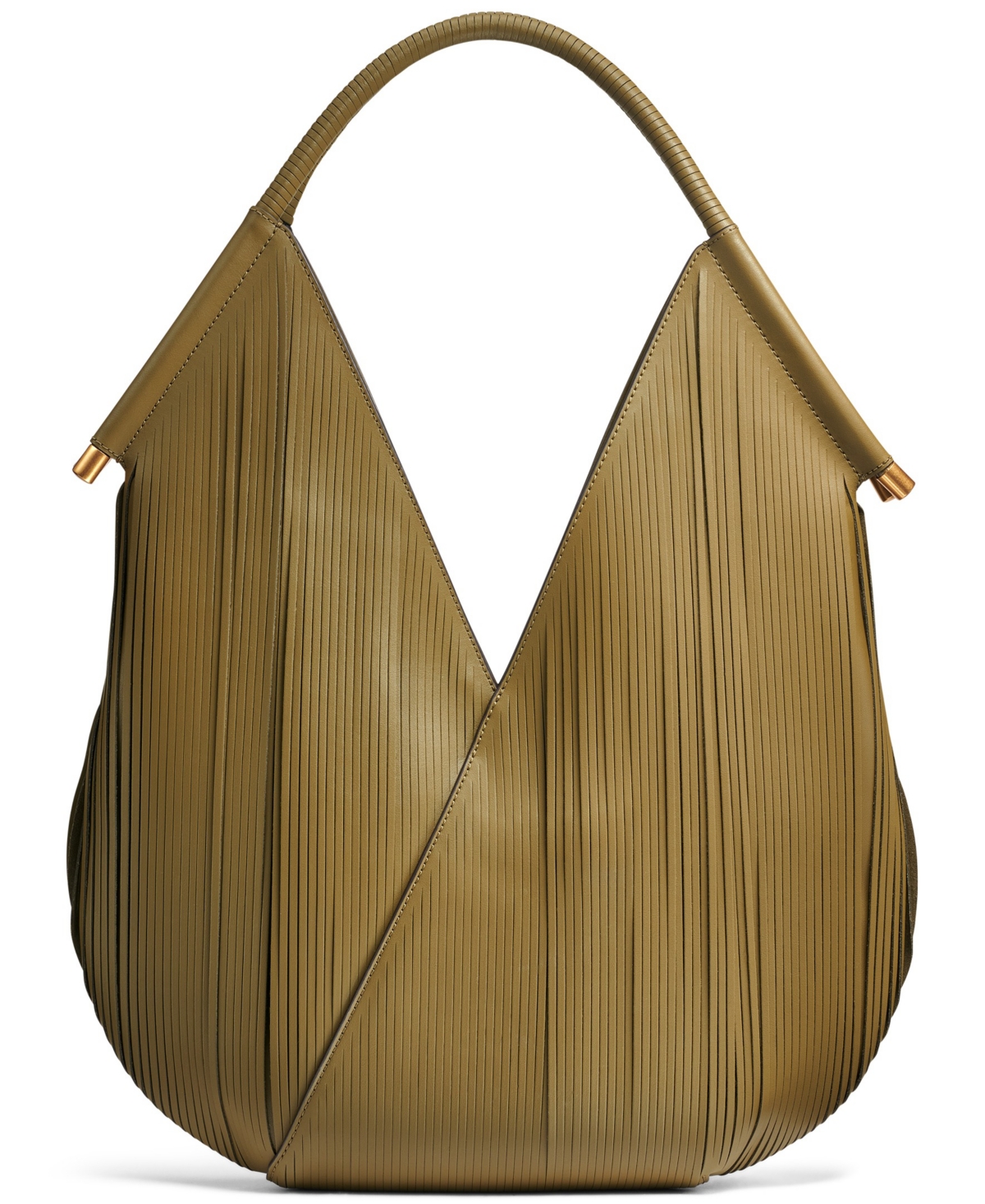 DONNA KARAN DONNA KARAN BALDWIN LARGE LASER-CUT SHOULDER WITH LEATHER WRAPPED ROUNDED HANDLE 