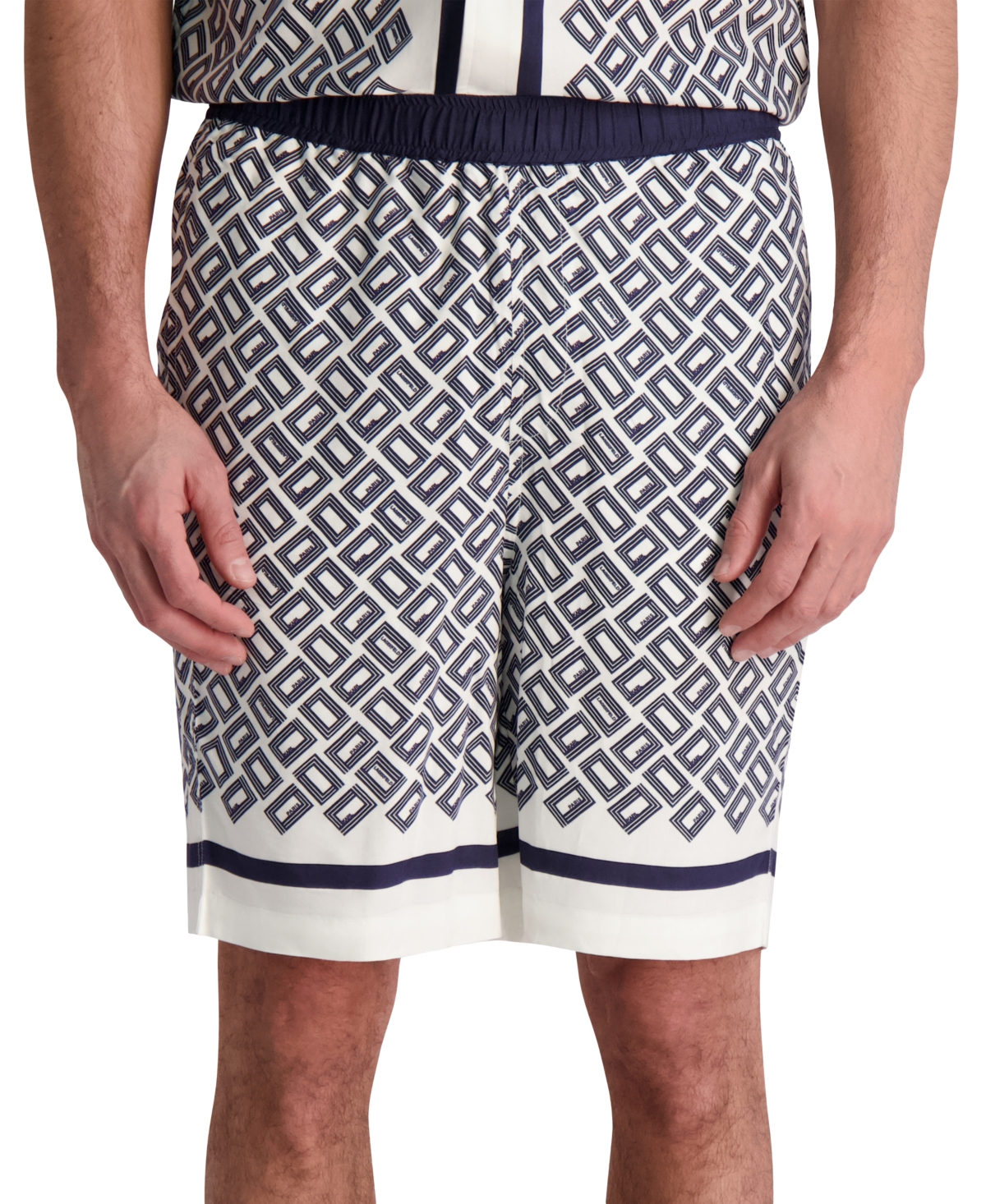 Men's Relaxed-Fit Double L Shorts - Navy/ White Combo