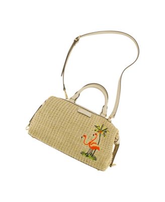 Flamingo Embroidery Satchel