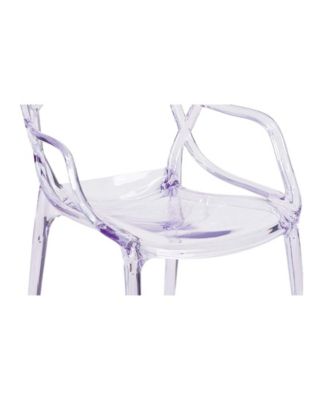 Acrylic Dining Arm Chair with Open Back for Modern Table Seating