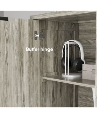 Modern Grey Buffet Cabinet with 4 Doors