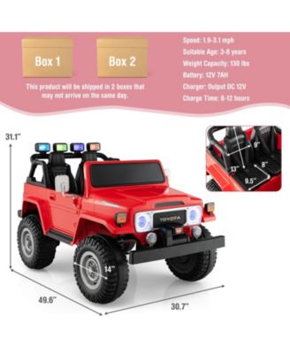 12V 2-Seat Licensed Kids Ride On Toyota FJ40 Car with 2.4G Remote Control