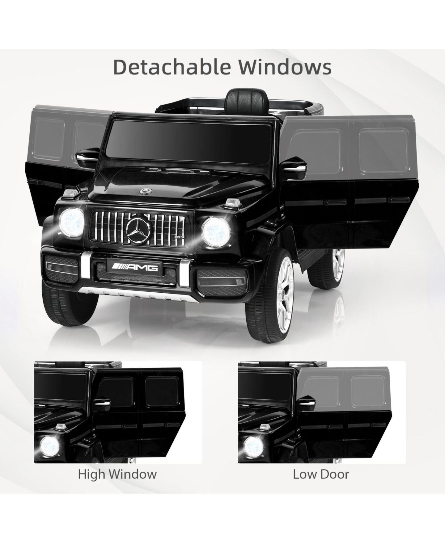 Детская игрушка Mecale Mercedes-Benz G63 Licensed 12V Remote Control Ride-On Car, Fits 2 Riders, Ages 3+, цвет: Чёрный — фото 6