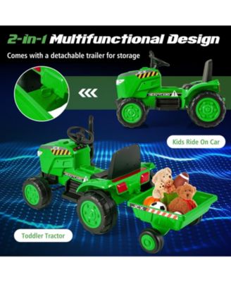 12V Kids Ride On Tractor with Trailer and Remote Control