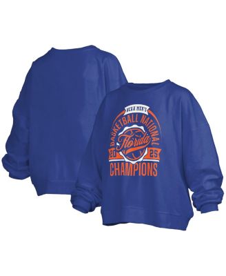 Pressbox - Women's Royal Florida Gators 2025 NCAA Men's Basketball National s Barkley Janice Oversized Fleece Pullover Sweatshirt