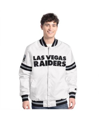 Starter - Men's White Las Vegas Raiders Scout Full-Snap Varsity Jacket