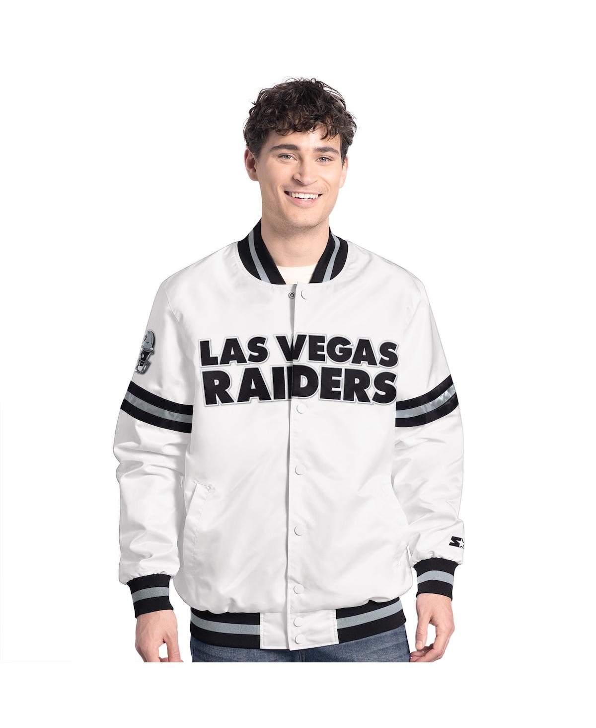 Men's White Las Vegas Raiders Scout Full-Snap Varsity Jacket - White