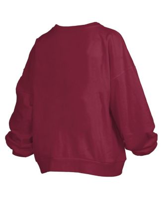 Women's Garnet Florida State Seminoles Janise Arch Over Logo Waist Length Oversized Pullover Sweatshirt