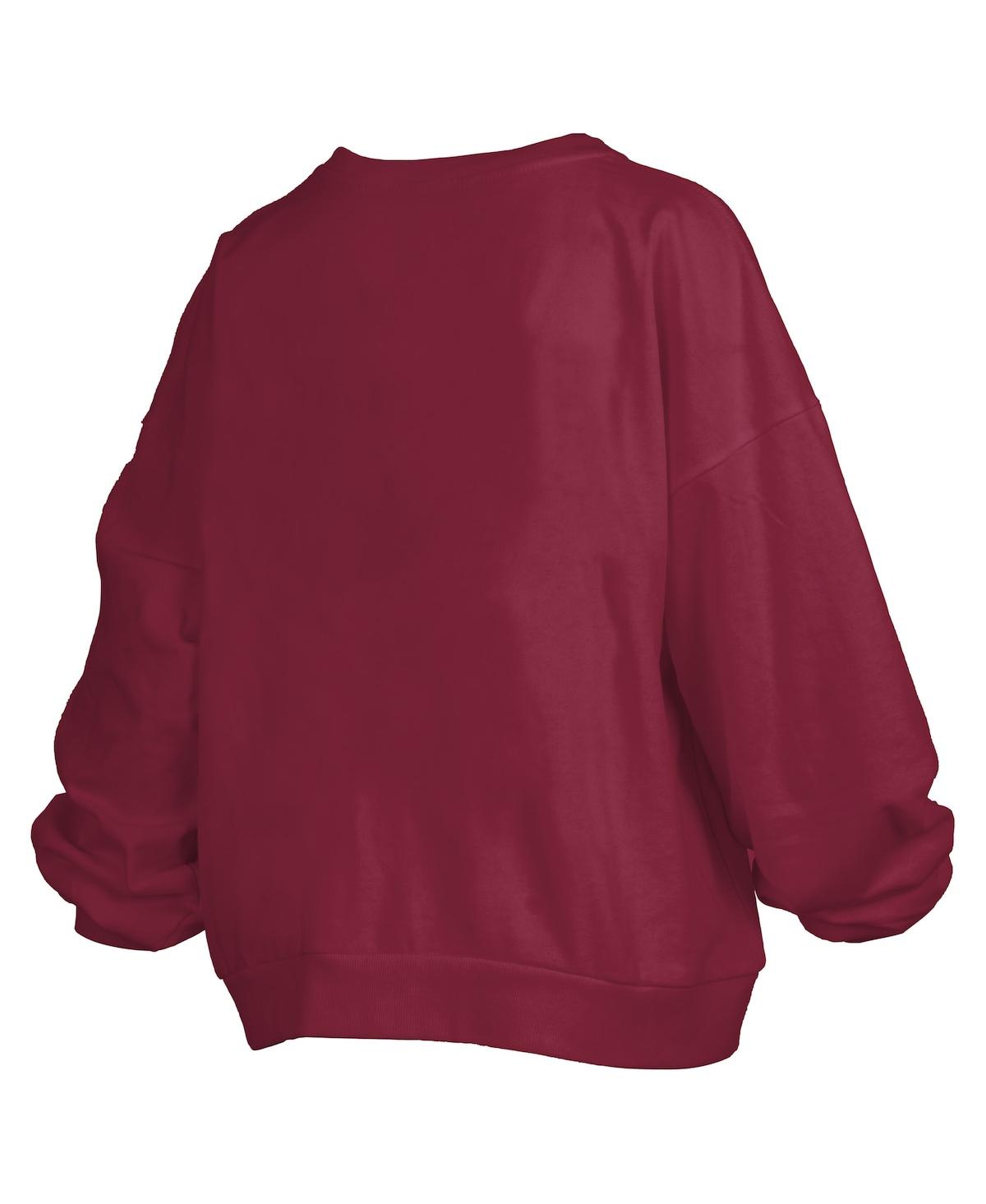 Pressbox Women's Garnet Florida State Seminoles Janise Arch Over Logo Waist Length Oversized Pullover Sweatsh In Burgundy