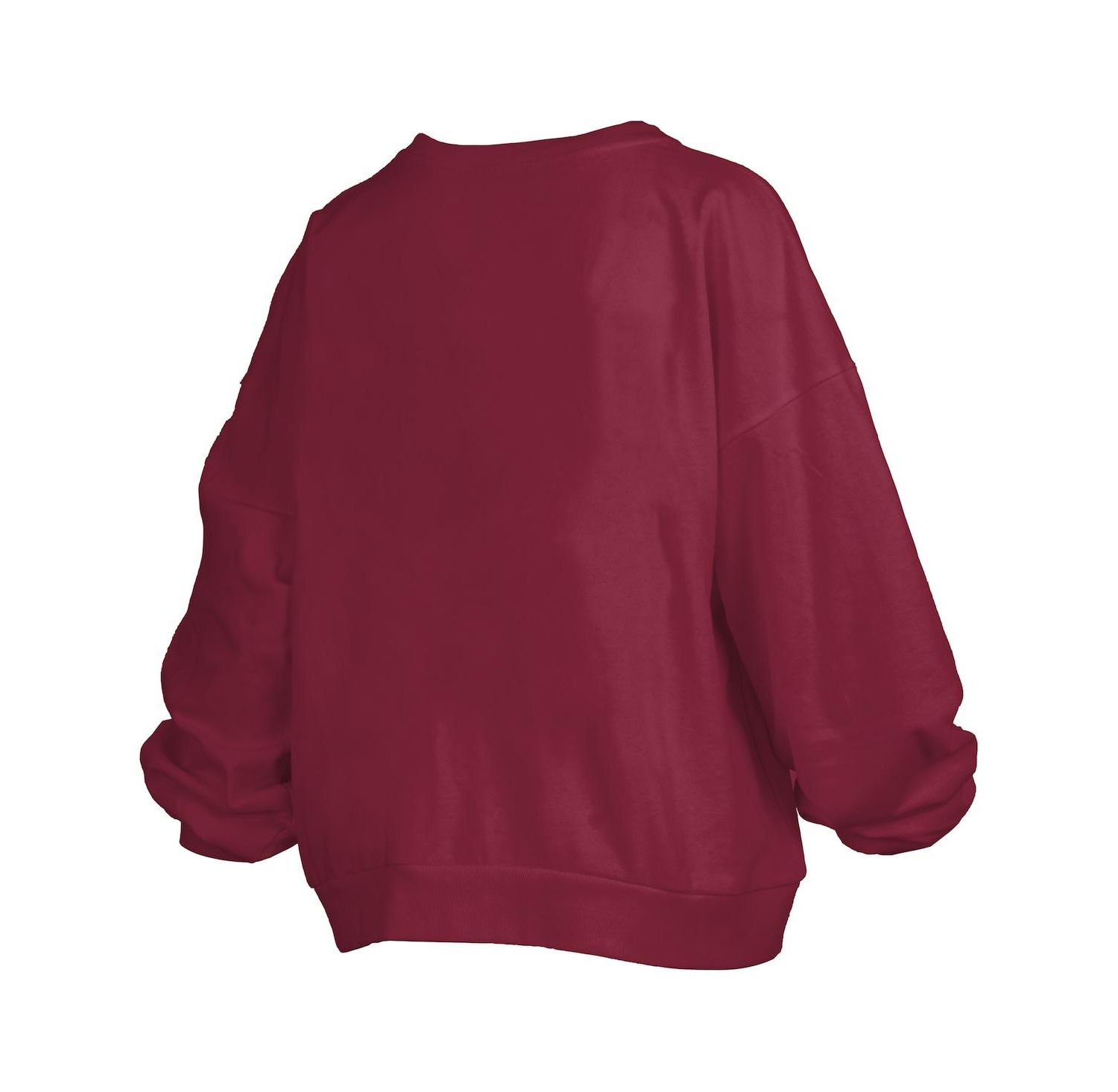 Women's Garnet Florida State Seminoles Janise Arch Over Logo Waist Length Oversized Pullover Sweatshirt