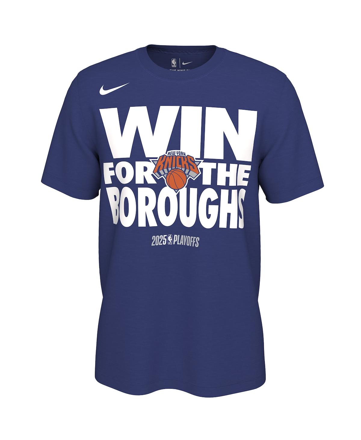 Nike Men's And Women's Rush Blue New York Knicks 2025 Nba Playoffs On-court Mantra T-shirt