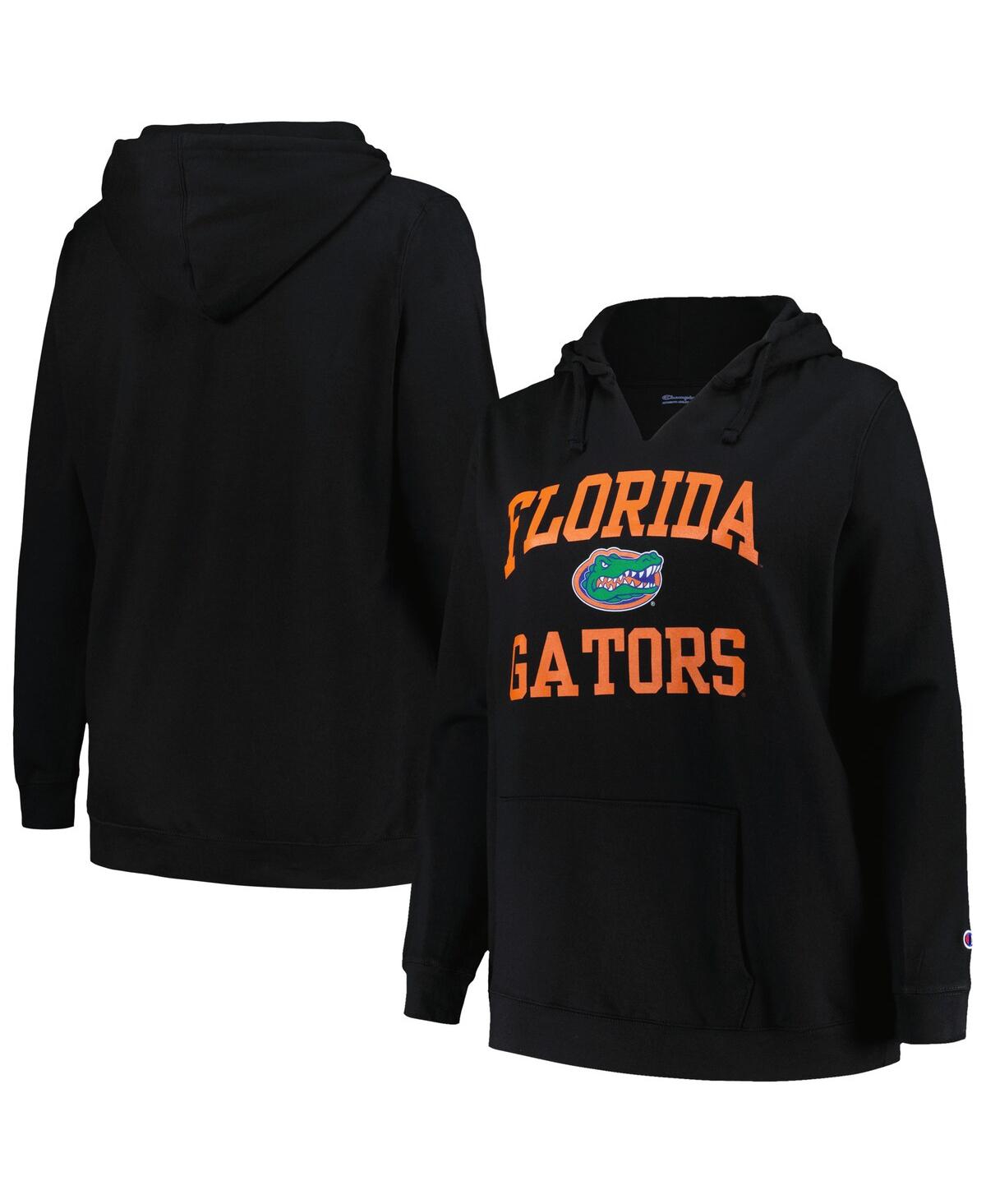 Champion Women's Black Florida Gators Plus Size Heart Soul Notch Neck Pullover Top