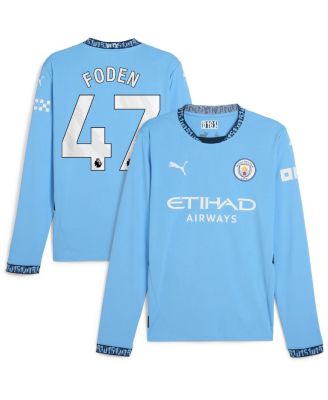 Puma - Men's Phil Foden Light Blue Manchester City 2024/25 Home Replica Long Sleeve Player Jersey
