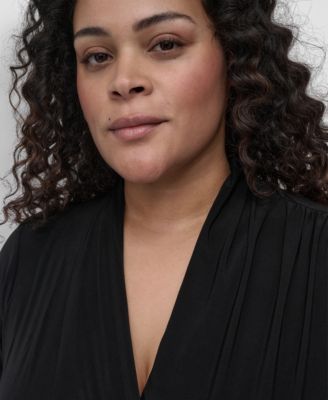 Plus Size Short-Sleeve Faux-Wrap Top