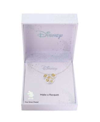 Mickey Mouse Cubic Zirconia Tennis Pendant Necklace