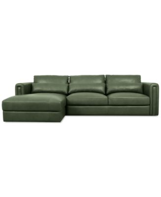 Touville 2-Pc. Leather Sectional with Chaise, Exclusively at Macy's