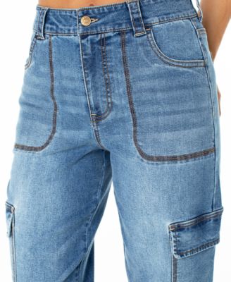 Juniors' High Rise Cargo Jogger Jeans