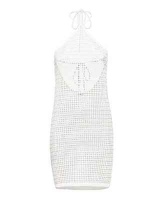 Women's Halter Neck Crochet Cover up Beach Dress