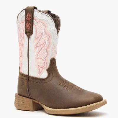 Kids Lil' Rebel Pro Trail Brown and White Western Boot